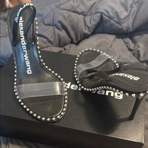 Alexander Wang Black Heels with Silver Accents